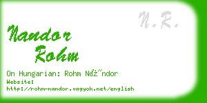 nandor rohm business card